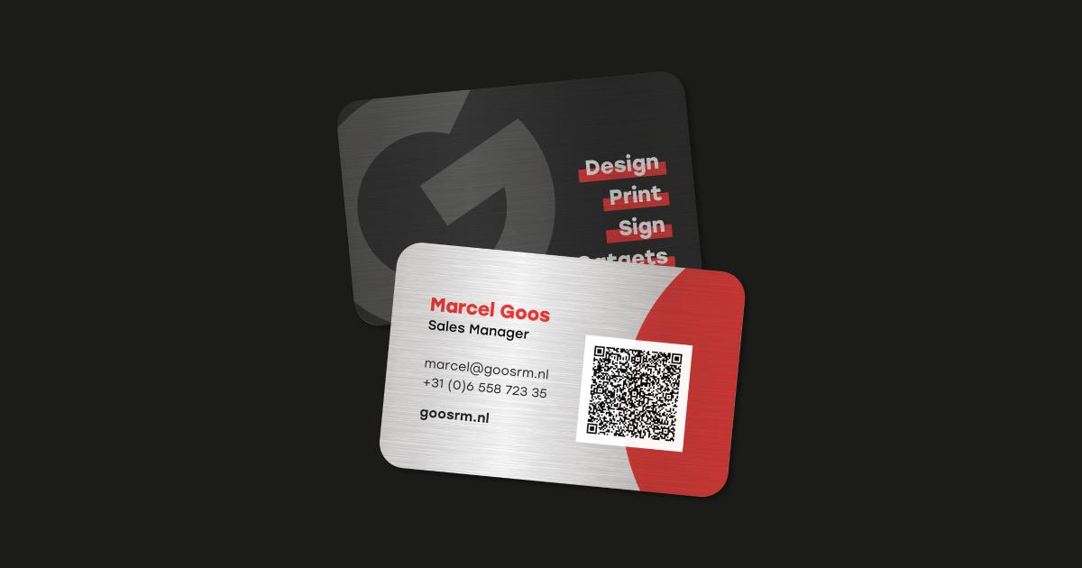 Metalen visitekaartjes | Goos Print & Sign