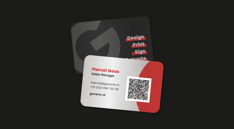Metalen visitekaartjes | Goos Print & Sign