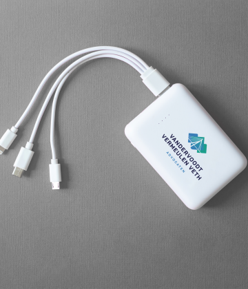 Powerbank met kabelsplitter | Goos Print & Sign
