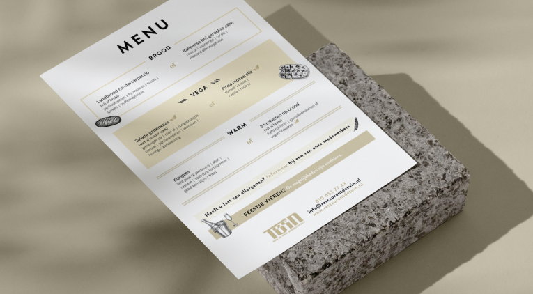 Menukaarten Restaurant De Tuin | Goos Print & Sign
